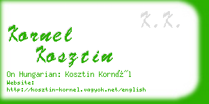 kornel kosztin business card